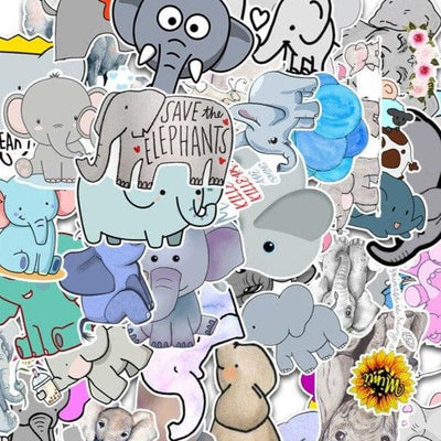 Stickers Kawaii Elephant Pack de Stickers Tresor Otaku