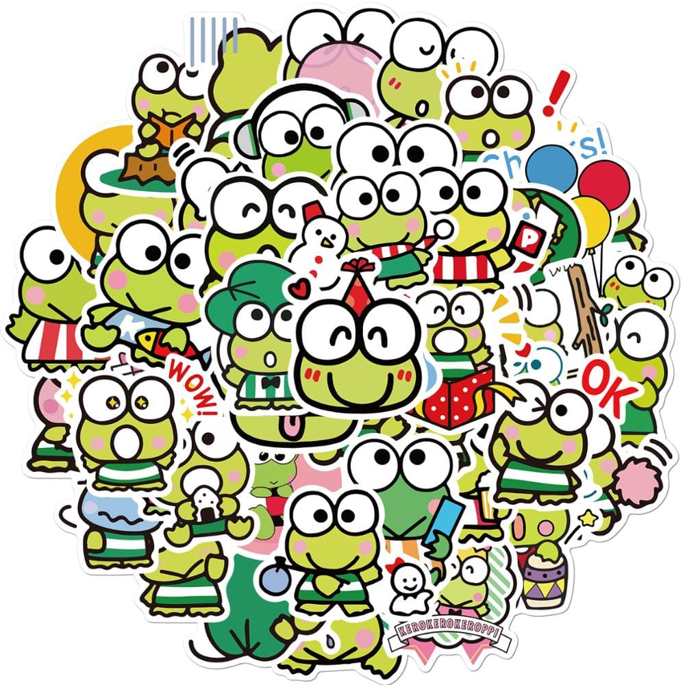 Stickers Kawaii Grenouilles Pack de Stickers Tresor Otaku