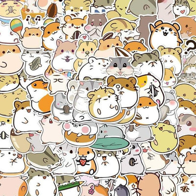 Stickers Kawaii Hamsters Pack de Stickers Tresor Otaku
