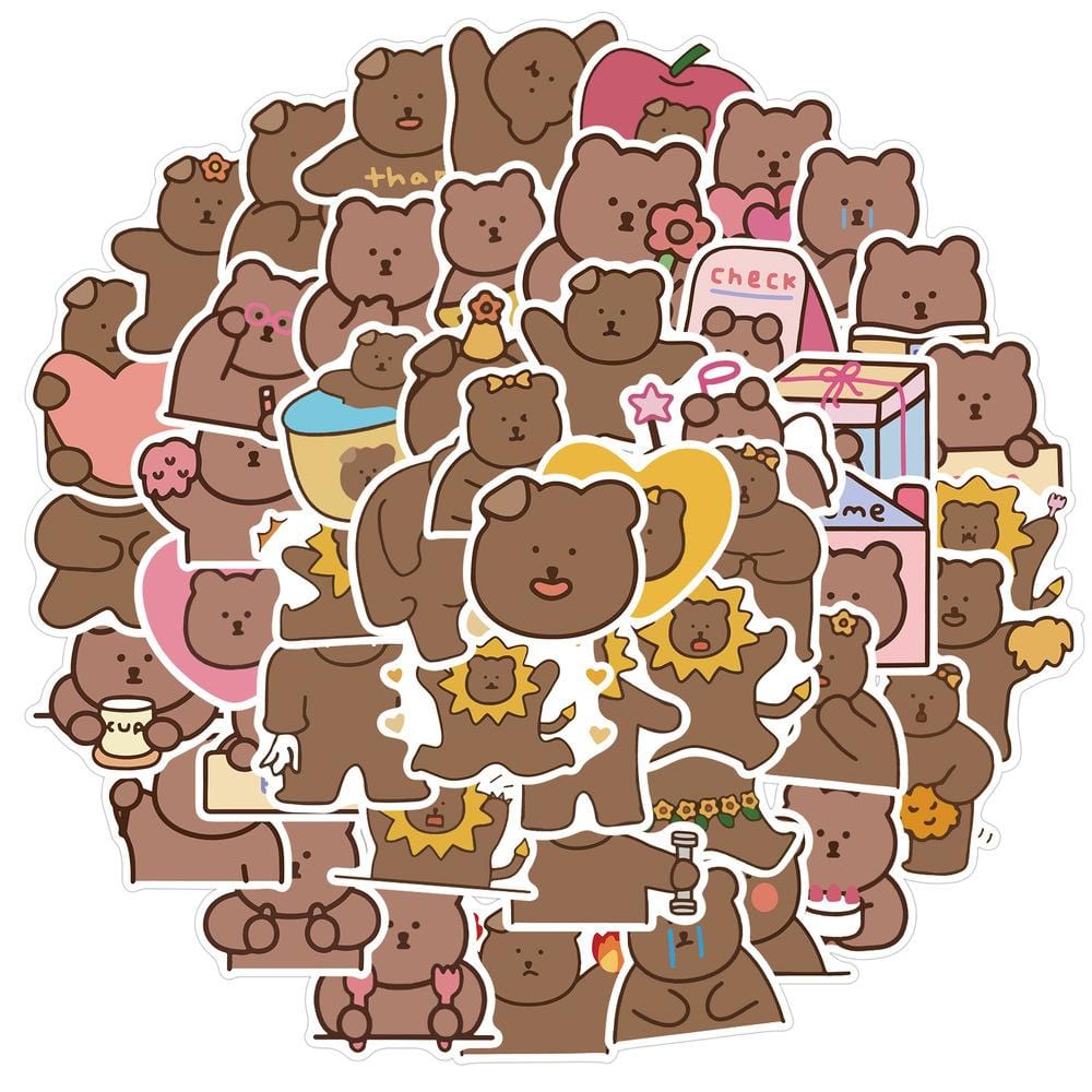 Stickers Kawaii Oursons Pack de Stickers Tresor Otaku