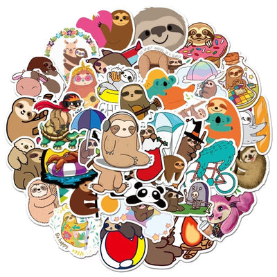 Stickers Kawaii Paresseux Pack de Stickers Tresor Otaku