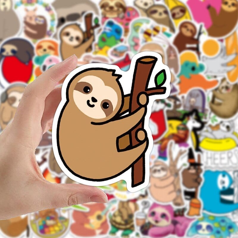 Stickers Kawaii Paresseux Pack de Stickers Tresor Otaku