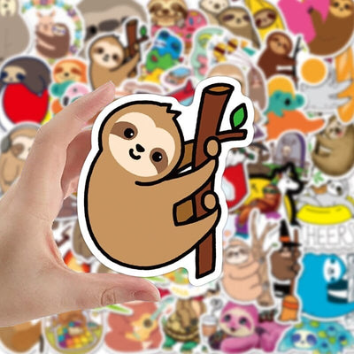 Stickers Kawaii Paresseux Pack de Stickers Tresor Otaku