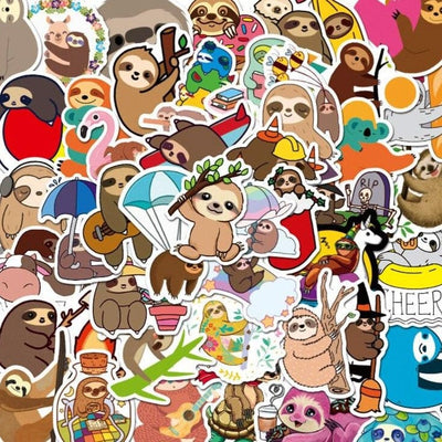 Stickers Kawaii Paresseux Pack de Stickers Tresor Otaku