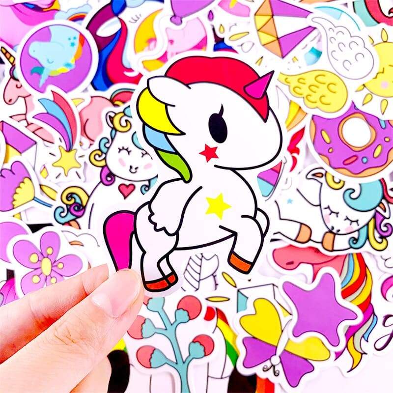 Stickers Licornes Arc en Ciel Pack de Stickers Tresor Otaku
