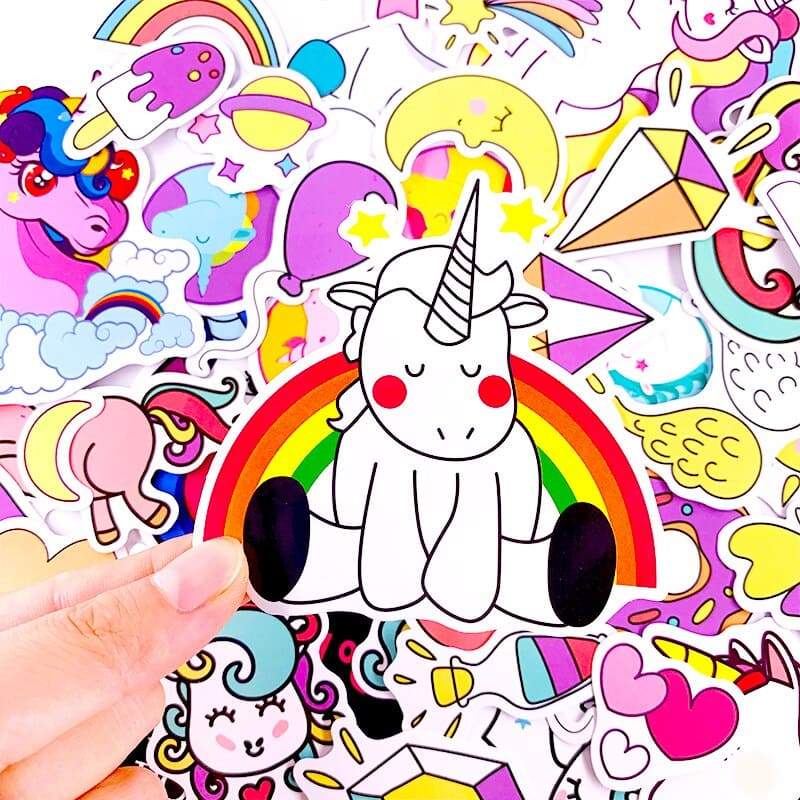 Stickers Licornes Arc en Ciel Pack de Stickers Tresor Otaku