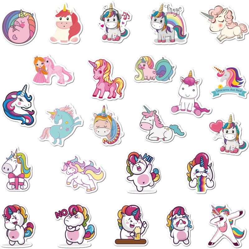 Stickers Licornes Kawaii Pack de Stickers Tresor Otaku