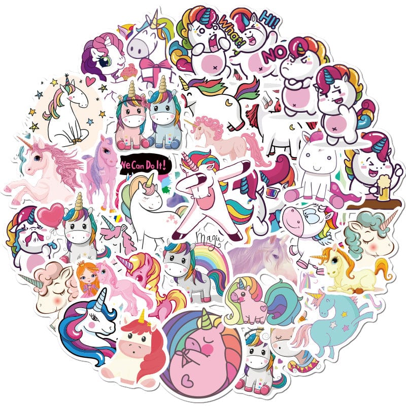 Stickers Licornes Kawaii Pack de Stickers Tresor Otaku