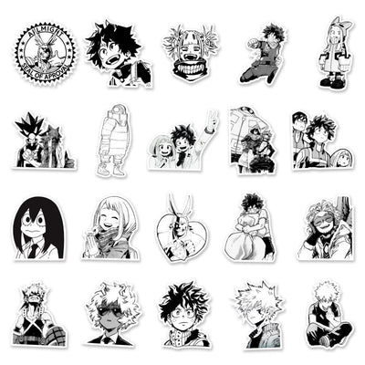 Stickers Manga<br> Noir et Blanc (50 pcs) Stickers Manga Tresor Otaku