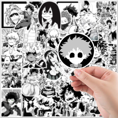 Stickers Manga<br> Noir et Blanc (50 pcs) Stickers Manga Tresor Otaku