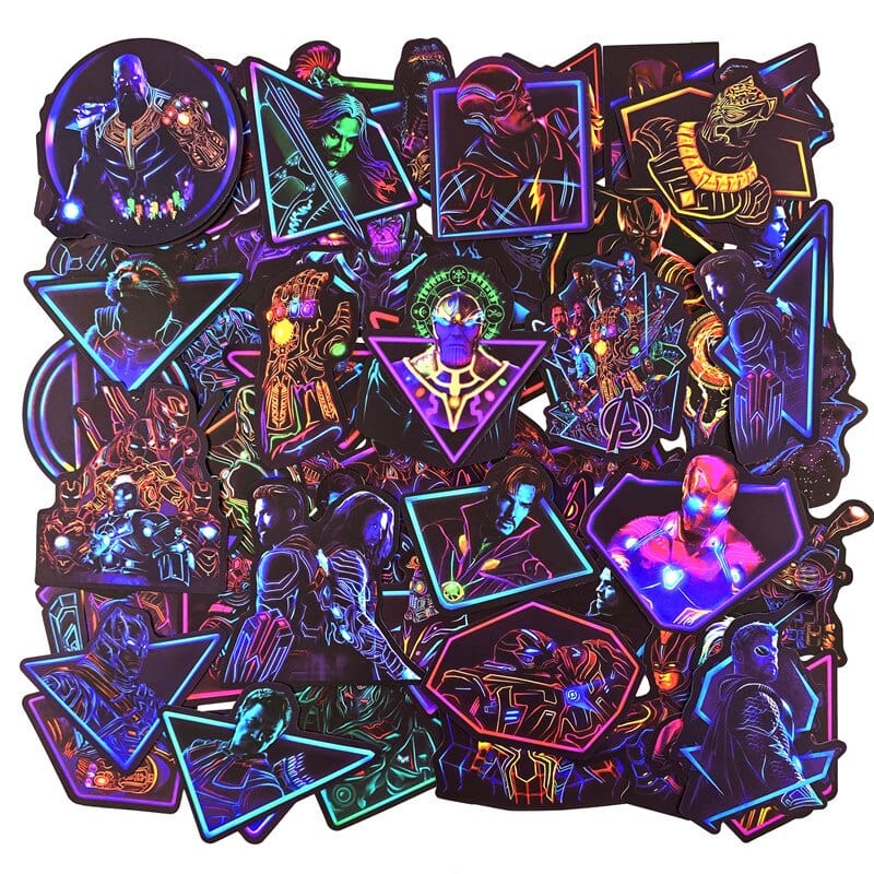 Stickers Marvel Néons Pack de Stickers Tresor Otaku
