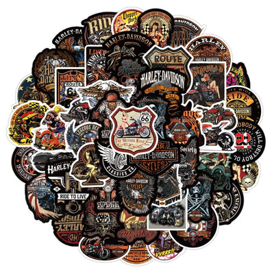 Stickers Moto Vintage<br> (50 pcs) Stickers Moto Tresor Otaku