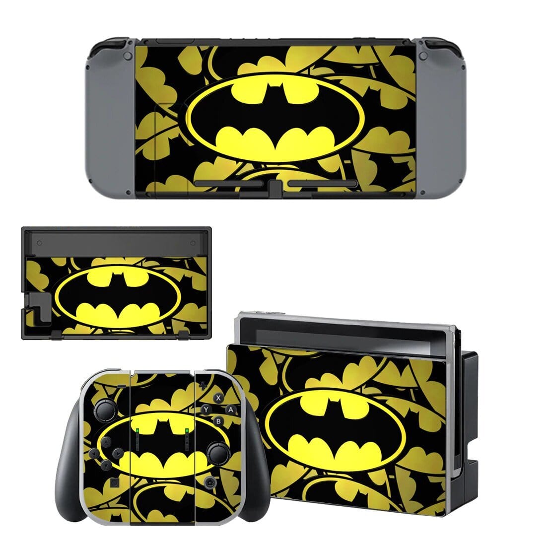 Stickers Nintendo Switch Batman Noir et Jaune Stickers Nintendo Switch Tresor Otaku