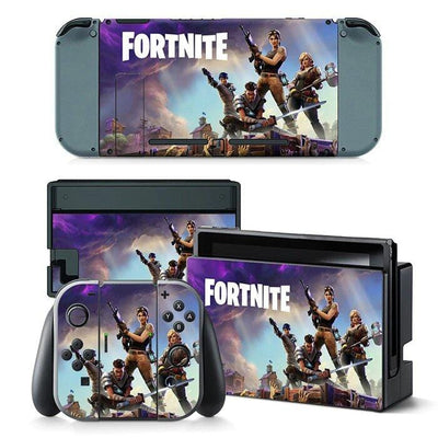 Stickers Nintendo Switch Fortnite Violet et Bleu Stickers Nintendo Switch Tresor Otaku