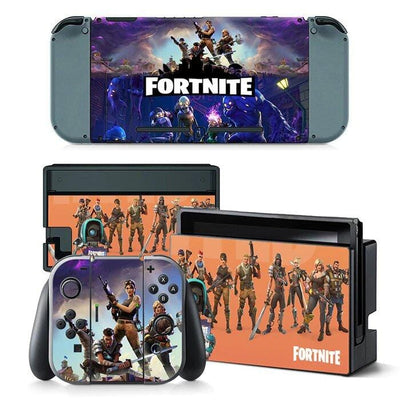 Stickers Nintendo Switch Fortnite Violet et Orange Stickers Nintendo Switch Tresor Otaku