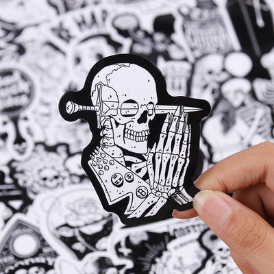 Stickers Noir et Blanc<br> Gothique (50 pcs) Stickers Noir et Blanc Tresor Otaku