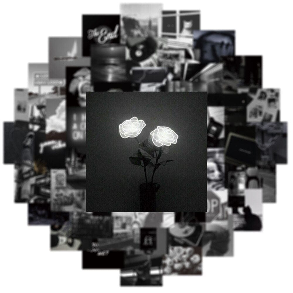 Stickers Noir et Blanc<br> Photos (50 pcs) Stickers Noir et Blanc Tresor Otaku