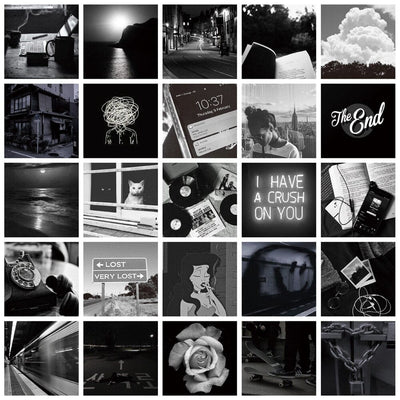 Stickers Noir et Blanc<br> Photos (50 pcs) Stickers Noir et Blanc Tresor Otaku