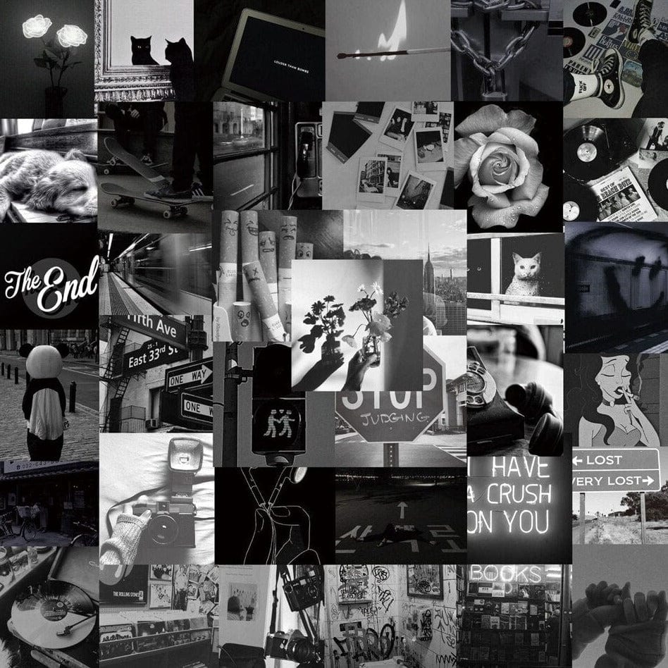 Stickers Noir et Blanc<br> Photos (50 pcs) Stickers Noir et Blanc Tresor Otaku