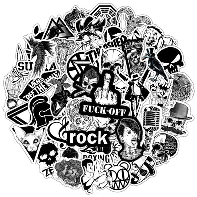 Stickers Noir et Blanc<br> Skate (50 pcs) Stickers Noir et Blanc Tresor Otaku
