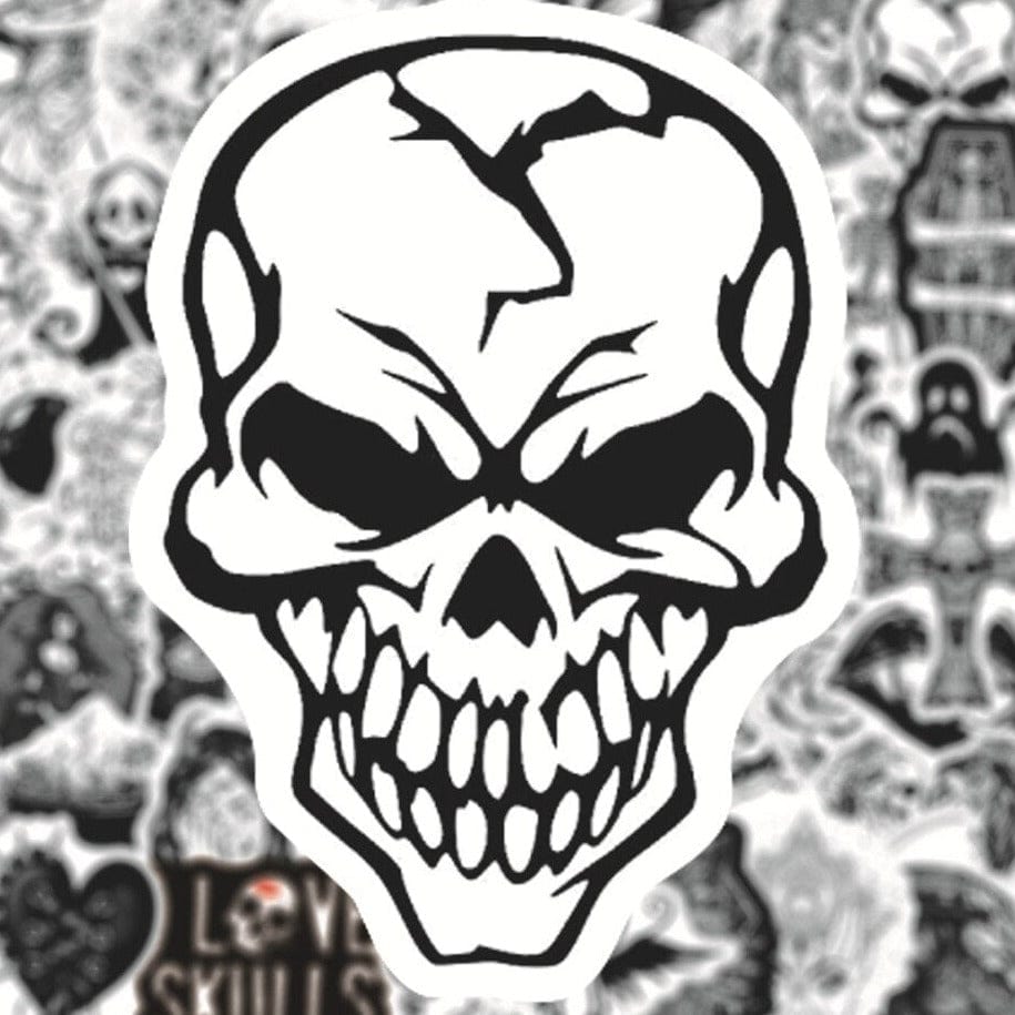 Stickers Noir et Blanc<br> Skull (50 pcs) Stickers Noir et Blanc Tresor Otaku