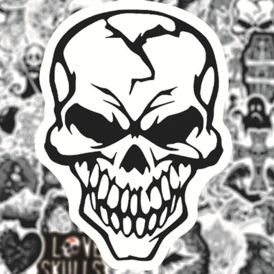 Stickers Noir et Blanc<br> Skull (50 pcs) Stickers Noir et Blanc Tresor Otaku