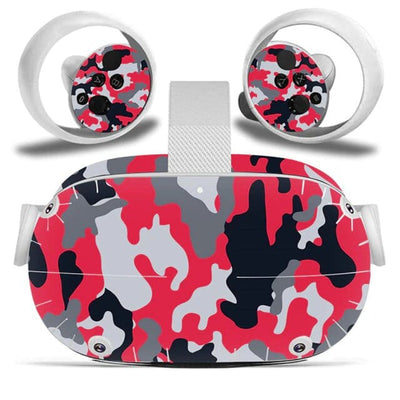 Stickers Oculus Quest 2 Camouflage Rouge Stickers Oculus Quest 2 Tresor Otaku