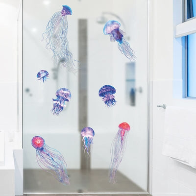 Stickers Paroi de Douche Salle de Bain Méduse Tresor Otaku