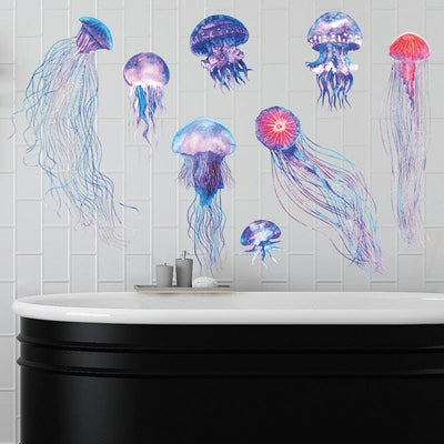 Stickers Paroi de Douche Salle de Bain Méduse Tresor Otaku