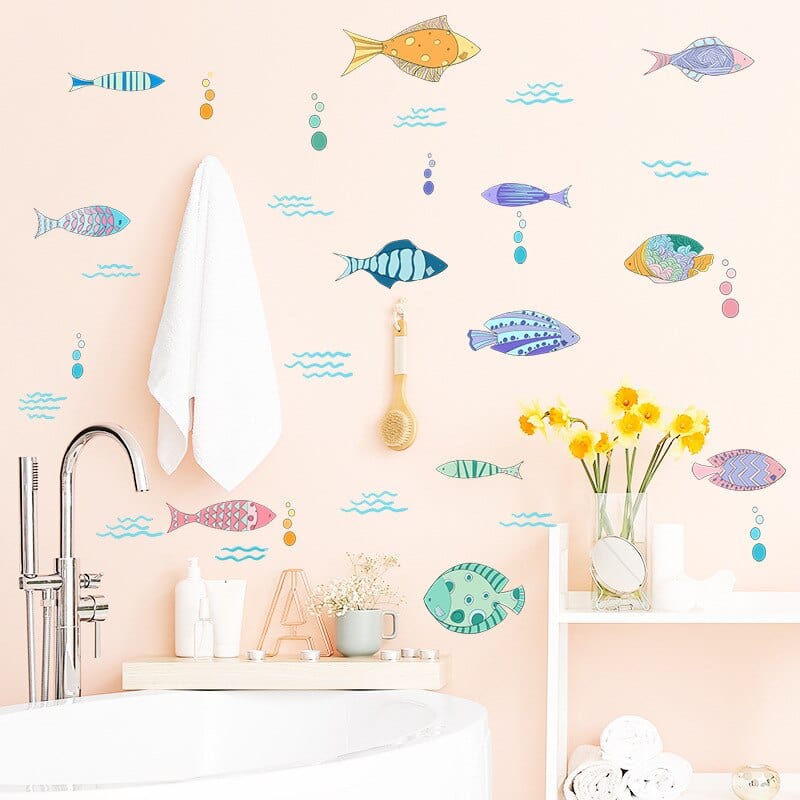 Stickers Poissons pour Salle de Bain Tresor Otaku