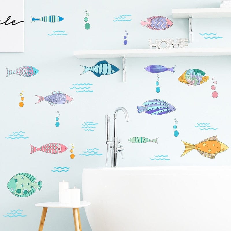 Stickers Poissons pour Salle de Bain Tresor Otaku
