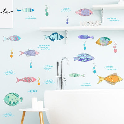 Stickers Poissons pour Salle de Bain Tresor Otaku