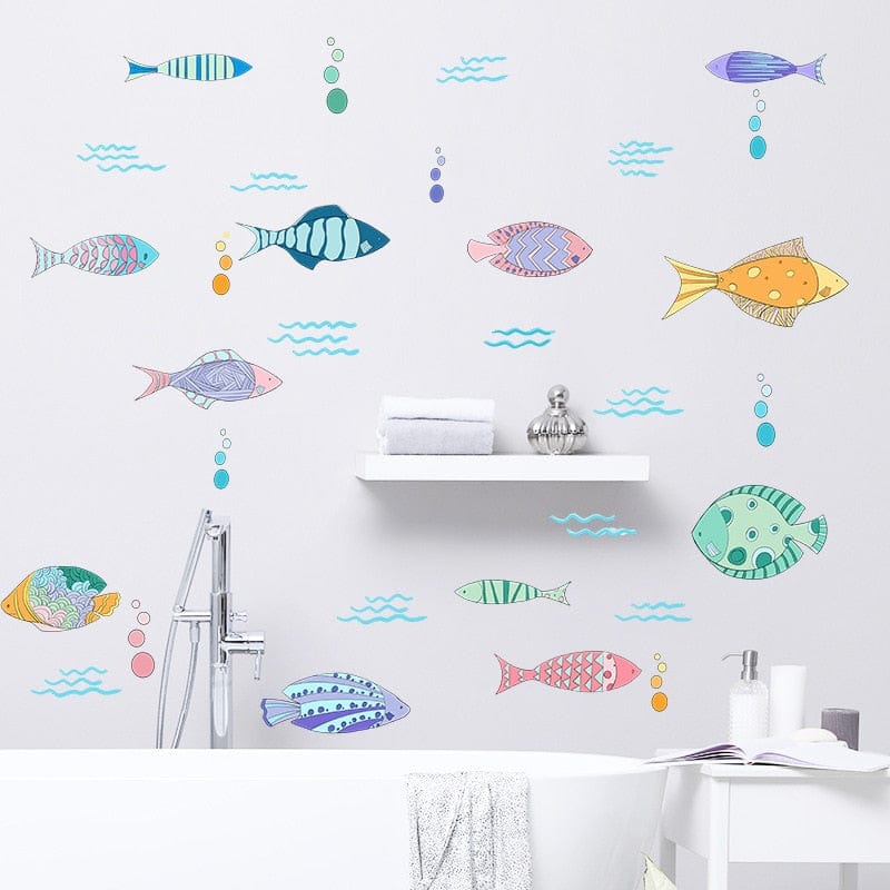 Stickers Poissons pour Salle de Bain Tresor Otaku