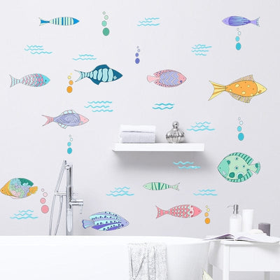 Stickers Poissons pour Salle de Bain Tresor Otaku