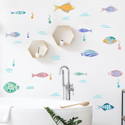 Stickers Poissons pour Salle de Bain Tresor Otaku