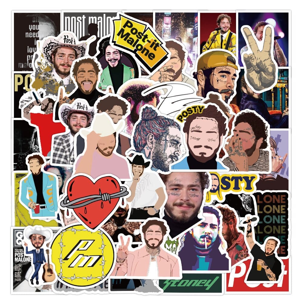 Stickers Post Malone Pack de Stickers Tresor Otaku