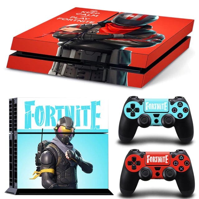 Stickers PS4 Fortnite Rouge et Bleu Stickers PS4 Tresor Otaku