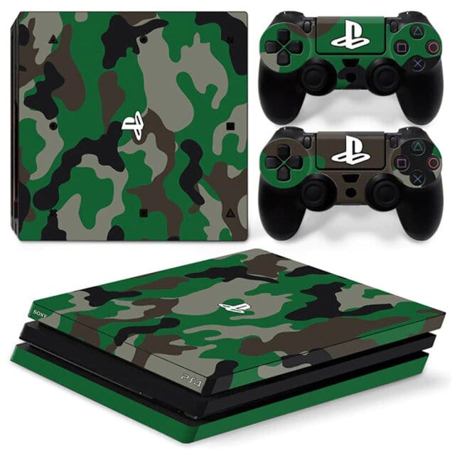 Stickers PS4 Pro Camouflage Vert Stickers PS4 Tresor Otaku
