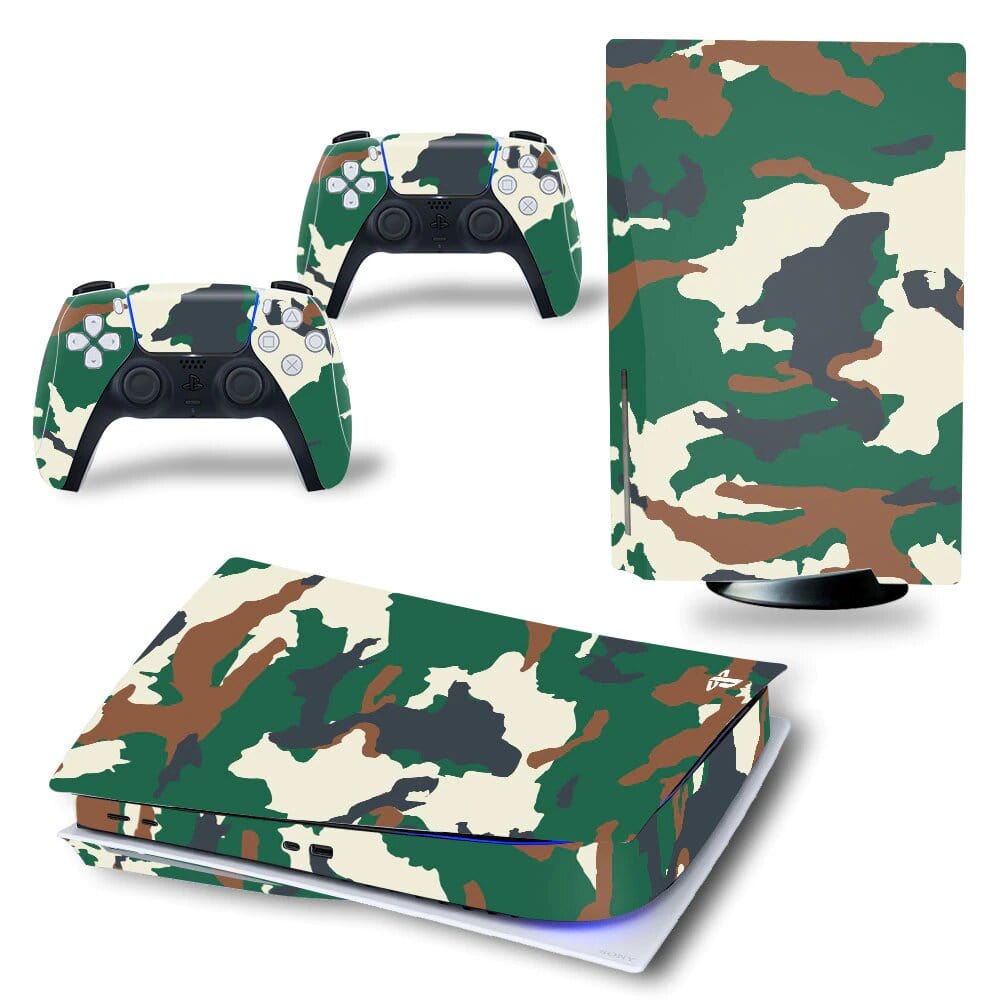 Stickers PS5<br> Camouflage Vert Stickers PS5 Tresor Otaku