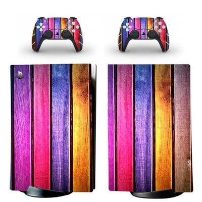 Stickers PS5 Digital<br> Bois Coloré Stickers PS5 Digital Tresor Otaku