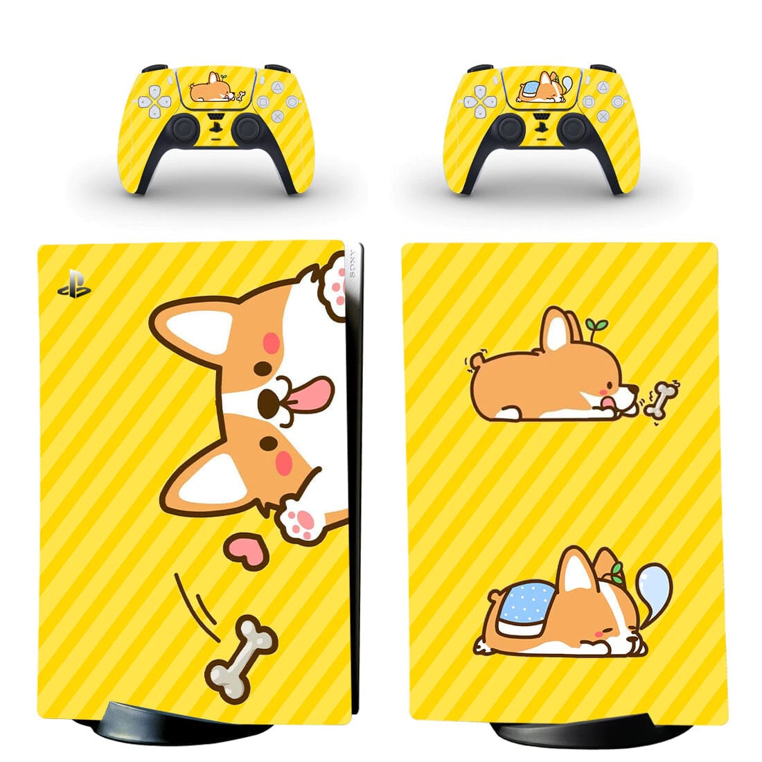 Stickers PS5 Digital<br> Corgi Jaune Stickers PS5 Digital Tresor Otaku