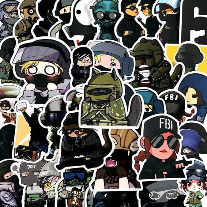 Stickers Rainbow 6 <br> (Pack de 49) Pack de Stickers Tresor Otaku