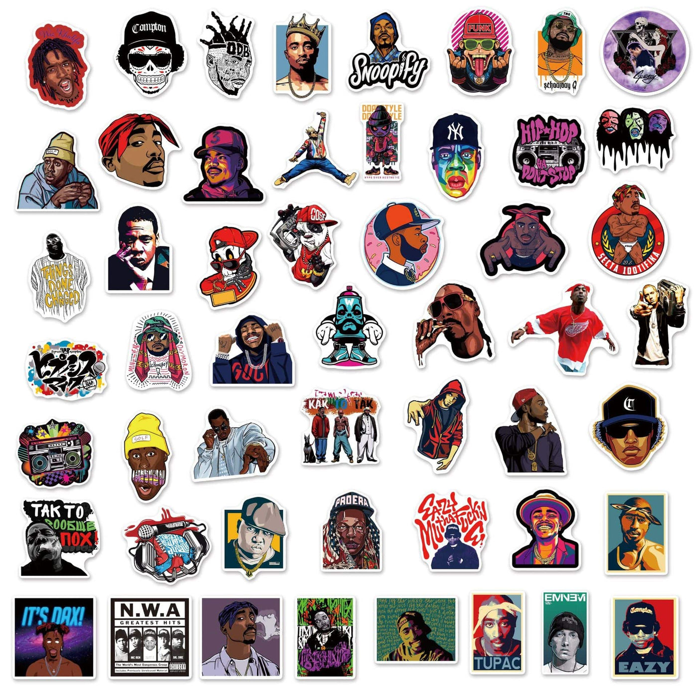 Stickers Skate<br> Hip Hop (50 pcs) Stickers Skate Tresor Otaku