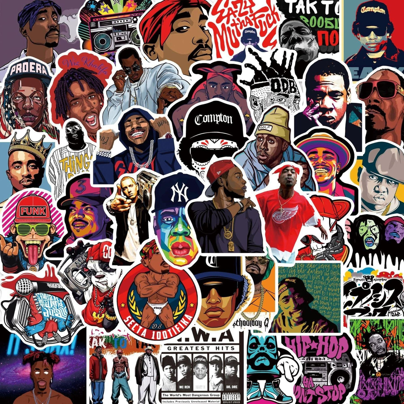 Stickers Skate<br> Hip Hop (50 pcs) Stickers Skate Tresor Otaku