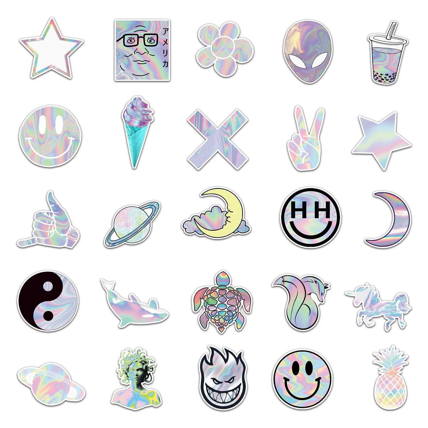 Stickers Skate<br> Holographiques (50 pcs) Stickers Skate Tresor Otaku