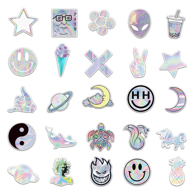 Stickers Skate<br> Holographiques (50 pcs) Stickers Skate Tresor Otaku