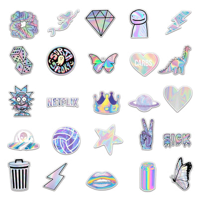 Stickers Skate<br> Holographiques (50 pcs) Stickers Skate Tresor Otaku