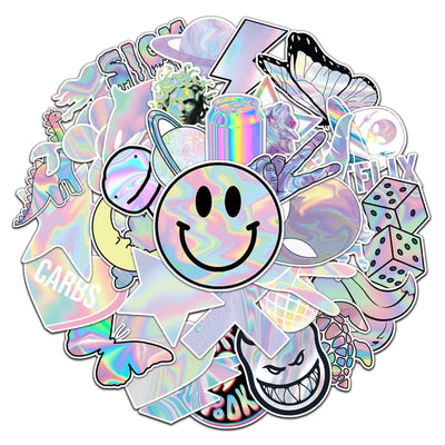 Stickers Skate<br> Holographiques (50 pcs) Stickers Skate Tresor Otaku