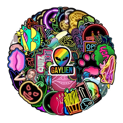 Stickers Skate <br> Néon (50pcs) Stickers Skate Tresor Otaku