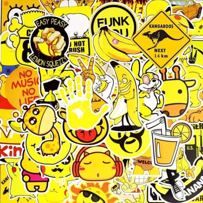 Stickers Skateboard Jaune